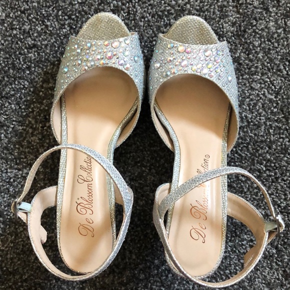 De Blossom Collection Sparkly Heels Silver - Picture 7 of 7
